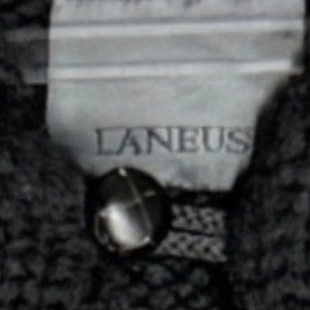 Laneus Italy Wool Hooded Cardigan Sweater Men's S/M (48) Black Ivory Nordic Knit